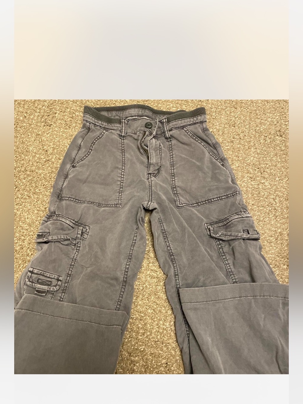 American Eagle Outfitters Gray Cargo Trousers
